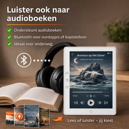 Haussgoods E-Reader – E-Ink – E-Book Reader – 6 inch – Inclusief Harde Cover & Stretch Band – Wit — thumbnail 4