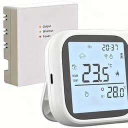Temperatuur Monitor - Slimme Thermostaat - Intelligent Huis - Spraakbesturing - 8.6 x 8.6 x 3 cm — thumbnail 3