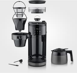 Severin KA 4831 Koffiezetapparaat met molen – Thermoskan – 1L – 8 Kopjes – Timer – RVS/zwart — thumbnail 5