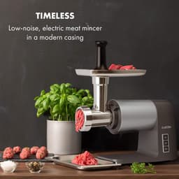 Elektrische hakmolen - Keukenmachine - Snel ingrediënten hakken - Grote aluminium schaal - 5100 Gram capaciteit - Grijs — thumbnail 2