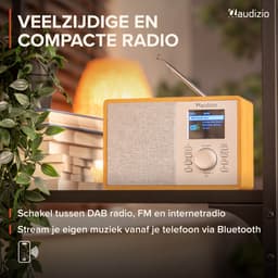 Audizio Cosa internetradio - FM en DAB radio - Kleine radio met Bluetooth - Lichtbruin — thumbnail 2