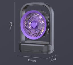 Ventilatoren-Stille Tafelventilator - USB Oplaadbaar - 20dB Fluisterstil - 330° Draaibaar - Persoonlijke Bureauventilator voor Slaapkamer en Kantoor — thumbnail 3