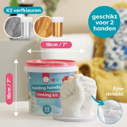 CHUCKLE - 3D Gipsafdruk Set - Handgietset voor Koppels & Familie - Goudverf - Uniek Souvenir — thumbnail 2