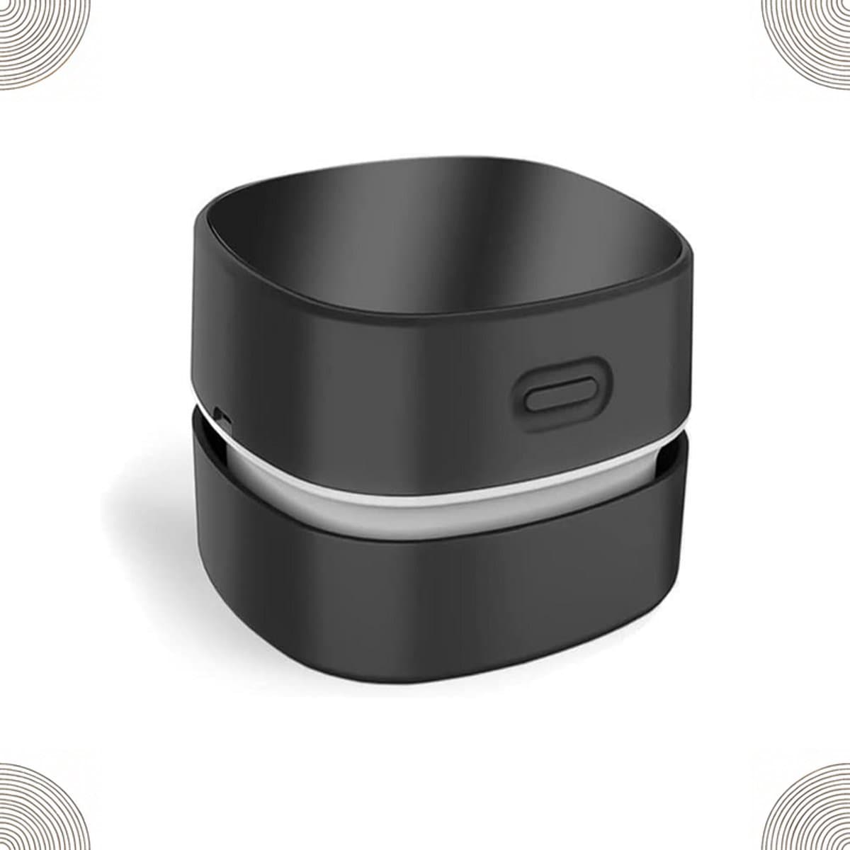 Bureaustofzuiger, mini-bureaustofzuiger, energiezuinig, tot 300 minuten batterijduur, draadloos ontwerp, 360° draaibaar, geschikt voor het reinigen van haar, stof en computertoetsenborden (zwart, USB-oplaadbaar). — afbeelding 1