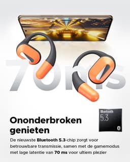 SNJY® Bone Conduction Headphone - Sporthoofdtelefoon Draadloos - Sport Oordopjes - Hardloop Oortjes - Zwart/Oranje — thumbnail 3