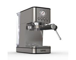 Compacte Pistonmachine met Melkopschuimer - Espressomachine RVS - 20 Bar - 1.7 Liter Wassertank - Snelverwarmend (Thermoblock)