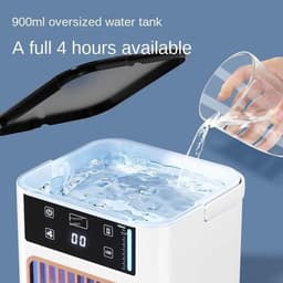 Airco - Aircooler - Mini 3-in-1 Draagbare Airconditioner | Stille Verdampingskoeler met watertank | Draagbare, via USB oplaadbare luchtkoeler (900 ml) | Ideaal voor kantoor, terras of op de camping — thumbnail 5