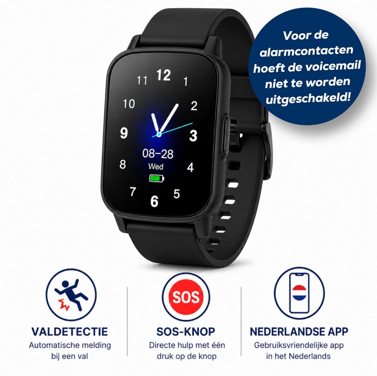 WatchSafer Active - GPS Horloge Senior - Smartwatch voor Ouderen - Persoonlijke alarmen - alarm horloge ouderen - GPS Horloge Alzheimer - Valdetectie — afbeelding 1