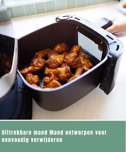 YOR® Mini Airfryer - Kleine Friteuse - Frituese - met Tefloncoating - 2,5L- Zwart - 32cm x 25cm x 31cm; 3 kg — thumbnail 3