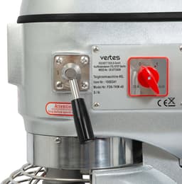 VERTES Professionele deegkneder, deegmachine met planetaire mengarm, inhoud 40 l, roestvrijstalen mengkom, mengblad, deeghaken en garde, 3 snelheden: 80, 160 en 310 tpm — thumbnail 3
