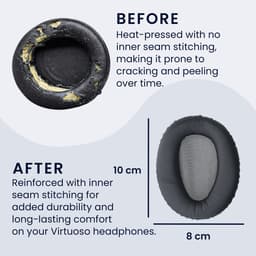 kwmobile 2x oorkussens geschikt voor Sony WH-CH700N - Earpads voor koptelefoon in mat zwart — thumbnail 2