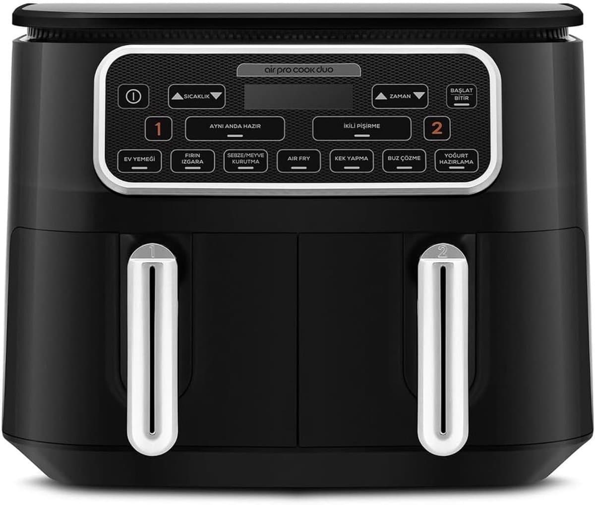 Heteluchtfriteuse - Airfryer XL - Gezond Koken - Dubbele Lade Technologie - 8 Liter Capaciteit - Zwart Chroom — afbeelding 1