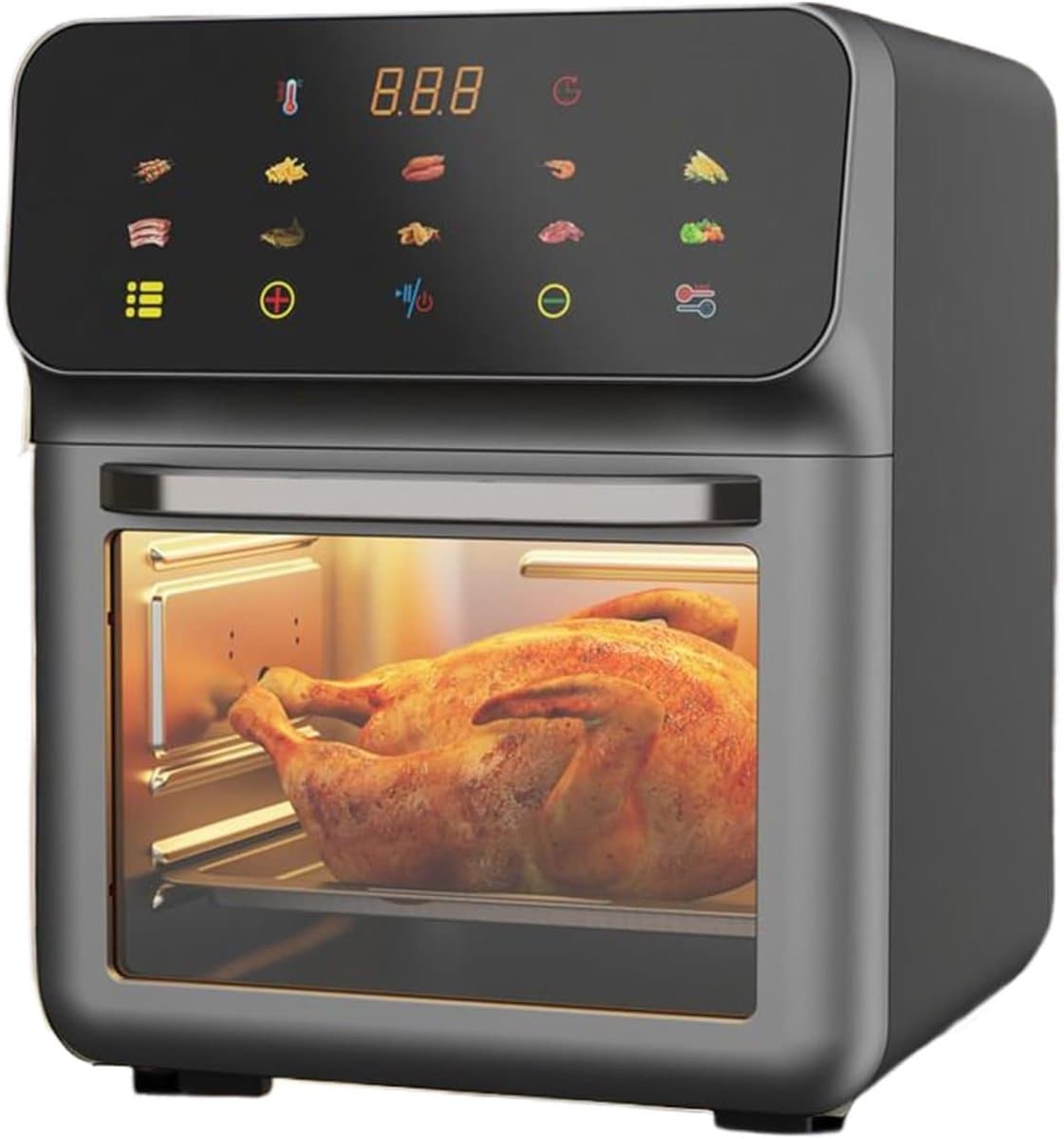 Heteluchtoven Airfryer - Keuken Oven - Gezinsmaaltijden Bereiden - Dubbele Laags Koken - 18 Liter Capaciteit - Zwart — afbeelding 1