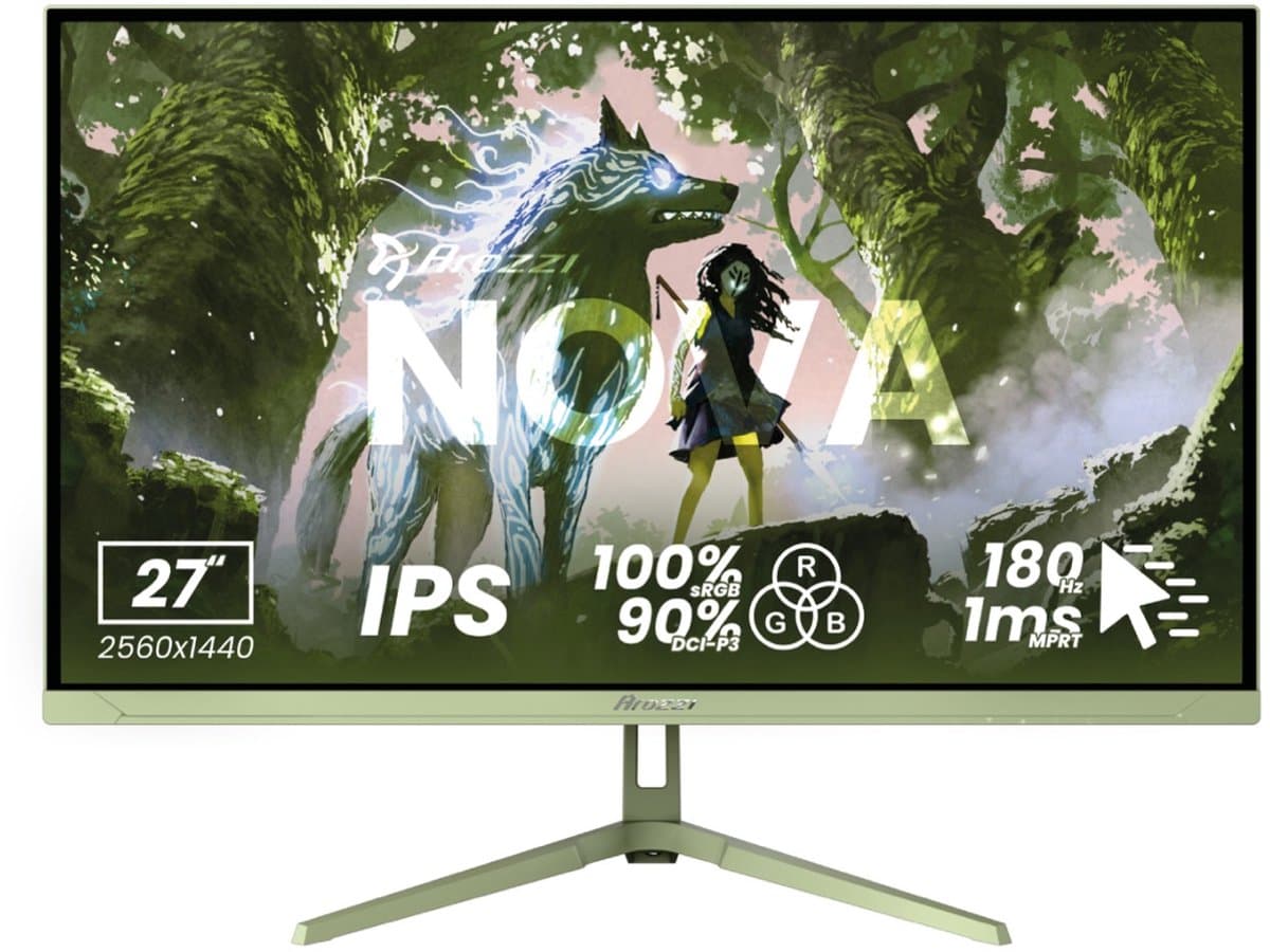 Arozzi Nova 27" Gaming Monitor - QHD IPS - 180Hz - Bosgroen — afbeelding 1