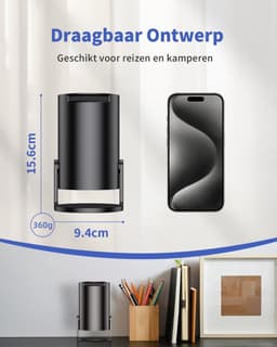 QUOVO® Draagbare beamer - Beamer - Projector - Mini Beamer - Zwart - 9cm x 9cm x 16cm — thumbnail 2