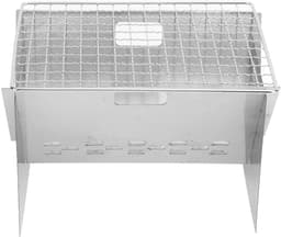 Dailygoods- BBQ Grill Draagbaar - Roestvrij Staal - Mini Houtskool Barbecue - Camping Grill - 1 tot 2 Personen - Stabiele Ondersteuning — thumbnail 5