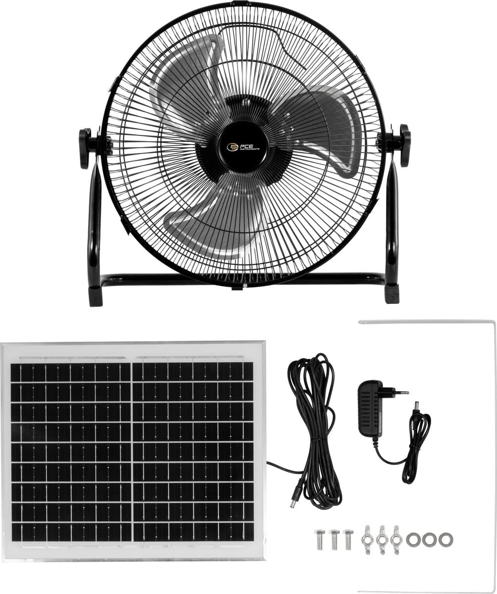 Draagbare ventilator op zonne-energie - PCE Instruments PCE-SV 10 - Zonneventilator - 12 Snelheden - Accu 8800 mAh — afbeelding 1
