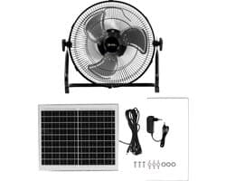 Draagbare ventilator op zonne-energie - PCE Instruments PCE-SV 10 - Zonneventilator - 12 Snelheden - Accu 8800 mAh