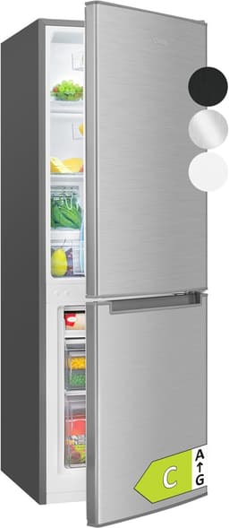 Bomann KG 7359 – Koel- vriescombinatie – 173 Liter – 143 cm hoog – Inox Look - Energiezuinig klasse C — thumbnail 1