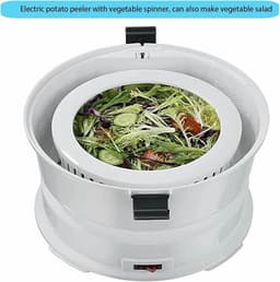 Elektrische Aardappelschiller - Automatische Schilder Groente - Grote Hoeveelheden Schillen - Snel en Efficiënt - 1 kg Capaciteit - Wit — thumbnail 3