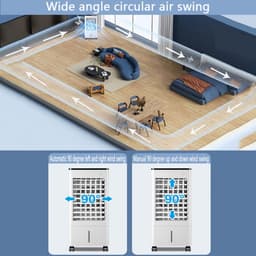 Mobiele Airco - Verdampingskoeler Luchtkoeler - Ruimte Koelen - Zonder Afvoerslang - 24x23.5x60cm - Wit — thumbnail 4
