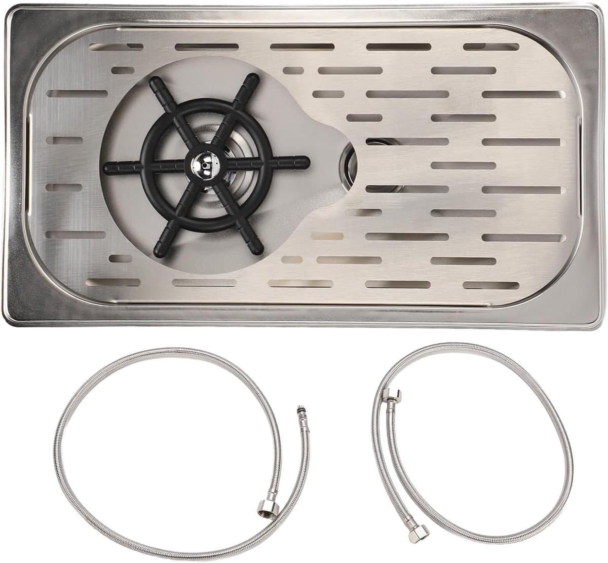 Bekerwasmachine Roestvrijstaal - Glazenspoeler Flessenreiniger - Snel Glazen Spoelen - Hogedruk Watersproei - 39x22.5x9.5 cm - Zilver — afbeelding 1