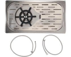 Bekerwasmachine Roestvrijstaal - Glazenspoeler Flessenreiniger - Snel Glazen Spoelen - Hogedruk Watersproei - 39x22.5x9.5 cm - Zilver