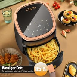 Heteluchtfriteuse - Airfryer Frituurpan - Gezond Koken - 8 Programma's Touchscreen - 6 Liter - Zwart — thumbnail 2