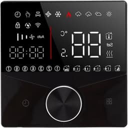 Slimme Thermostaatknop - Digitale Temperatuurregelaar - Verwarming Regelen - LCD Kleurendisplay - 88x12.4mm - Zwart — thumbnail 1