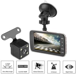 Dailygoody - Solidchoice - Dailygoody - Dash Cam - 1080P Full HD - Dual Lens - 3,6 inch LCD-scherm - Nachtzicht - Parkeerbewaking - Geschikt voor auto's - Model H84203S — thumbnail 4