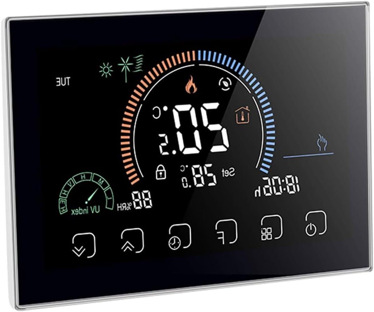 Slimme Thermostaat - Verwarmingsregelaar Ketelthermostaat - Energie Besparen - APP-bediening - 5-35°C - Zwart — afbeelding 1