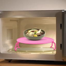 Magnetron Stoomrek - Dubbele Laags Tray - Maaltijden Opwarmen - Dubbele Laags Verwarming - 24x24x8 cm - Rood — thumbnail 4