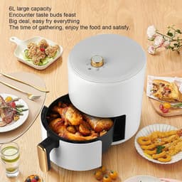 Elektrische Luchtfriteuse - Olievrije Oven - Grote Maaltijden - 360 Graden Warmte - 6L Capaciteit - Zwart — thumbnail 3