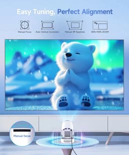 Cellista Mini Beamer 4K - Draagbare Projector - Android 11 Smart Beamer - WiFi 6 en Bluetooth 5.4 - HD 720P Projector - 290 ANSI Lumen — thumbnail 5