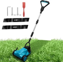 Accu Grasmaaier - Tuinmaaier - Gazon Onderhoud - Borstelloze Motor - 21 cm Snijbreedte - Blauw — thumbnail 1