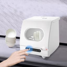 Mini Vaatwasser - Tafelmodel Vaatwasser - Snel Afwassen - Met Desinfectie - 5 Liter - Wit — thumbnail 5