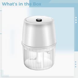 Keuken Hakmachine - Mini Chopper - Snel Ingrediënten Snijden - Draadloos Ontwerp - 250 ml - Wit — thumbnail 5