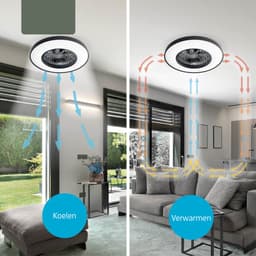 Varin® Plafondventilator met verlichting - Zwart - Tuya Wifi - LED RGBW - Ø 60cm - Super stil - Afstandsbediening smart lamp - Plafondlamp slaapkamer - Plafonniere woonkamer - Plafondlampen - Plafond lamp - Verlichting kinderkamer - Ventilator — thumbnail 3