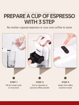 DailyDamaar koffiezetapparaat - Koffiemachine - Espressomachine - Koffie capsules - 4 in 1 - Cappuccino - 11x24,5x24,5 cm - Zwart — thumbnail 5