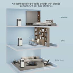 Daity Draagbare airconditioner - 9000 BTU - 3-in-1 airconditioner (koeling, ventilatie en ontvochtiging) - Uitgerust met afvoerkanaal, aansluiting, plat mondstuk en afstandsbediening — thumbnail 4