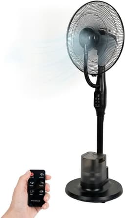 Ventilator met Vernevelaar - Verkoeler Luchtkoeler - Kamertemperatuur Verlagen - 3 standen en Modi - 90 W - Zwart — thumbnail 5