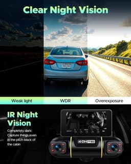 4 Kanaals Dash Cam - Auto Camera Set - Verkeersveiligheid Bewaken - 360 Graden Opname - 1080P Resolutie - Zwart — thumbnail 4