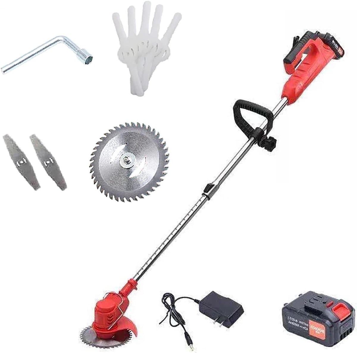 Draadloze Grasmaaier - Tuin trimmer - Gazon Onderhoud - Ergonomisch Verstelbaar - 24V Batterij - Zwart — afbeelding 1