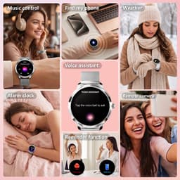 RAYOFI - Smartwatch voor dames - 1,19-inch sporthorloge - Ondersteunt bellen via Bluetooth, IP68 waterbestendigheid, hartslagmeting - Compatibel met meer dan 120 sportmodi - Beschikbaar voor Android en iOS - Verkrijgbaar in meerdere kleuren — thumbnail 5