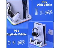 Phreeze Docking Station met Charging Station en Ventilatie - Geschikt voor DualSense Controllers en Sony Playstation 5 - Controller Laadstation