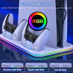 Phreeze Console Oplaadstation met Dual Charging, Verstelbare Ventilatie, RGB Verlichting, Headset & Game Houders - Geschikt voor Playstation 5 Disc en Digital Editions — thumbnail 2