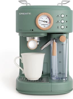 CREATE - Espressomachine - 20bar halfautomatische - Met melkreservoir - Kleur Sage - THERA RETRO PRO — thumbnail 1
