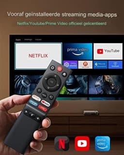 Mini beamer - Mini projector - Mini beamer smartphone - Mini beamer met wifi en bluetooth - Wit — thumbnail 2