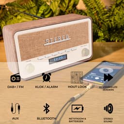 Denver DAB Radio - Retro Radio - Bluetooth - DAB+/ FM - Dimbaar - Batterijen & Netstroom - DAB18LW — thumbnail 4