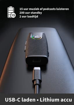 Blue Bron CB 5.3 Bluetooth Receiver Auto AUX – 3,5 mm Bluetooth Ontvanger voor Autoradio & Versterker – 15 uur Accu – Micro-SD — thumbnail 3